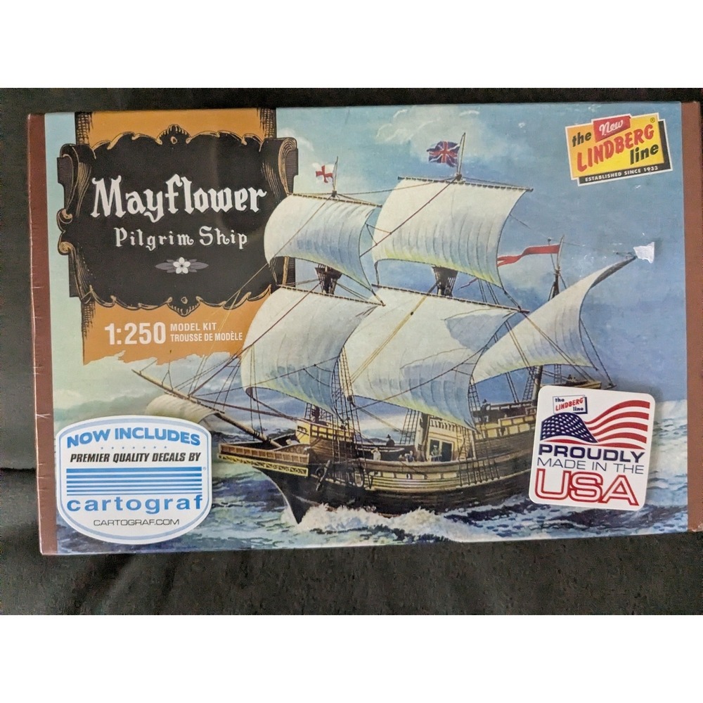 Lindberg Mayflower Pilgrim Ship 1:250 Scale Model Kit HL215/12 New Sealed